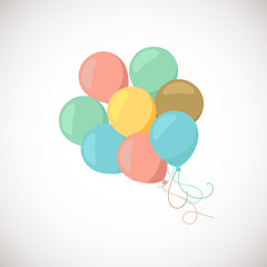 Holiday banners with colorful balloons. Vector.