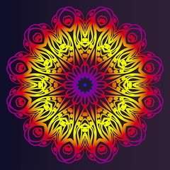 Modern Decorative floral color mandala. round Shapes. illustration.