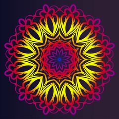 Fototapeta na wymiar Beautiful round flower mandala. Vector illustration. Abstract