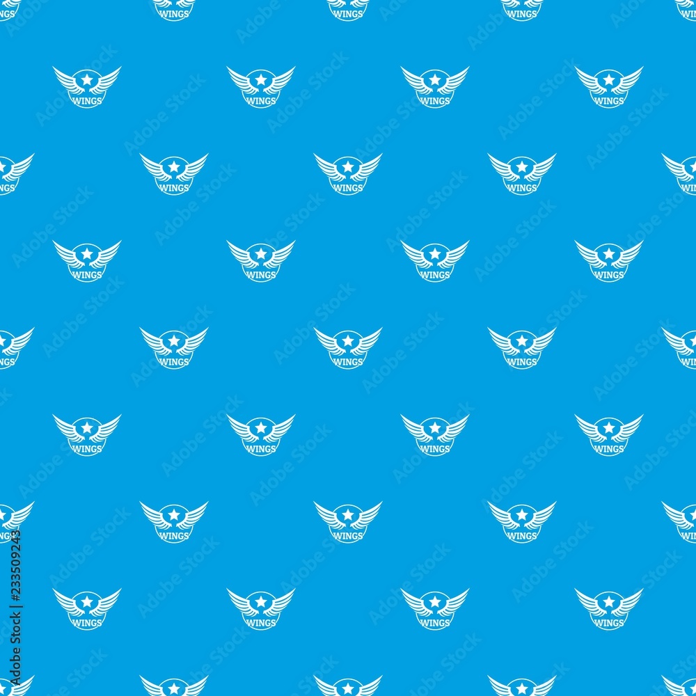 Poster wing pattern vector seamless blue repeat for any use
