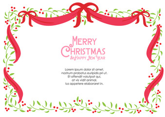 floral christmas decoration ornament frame vector