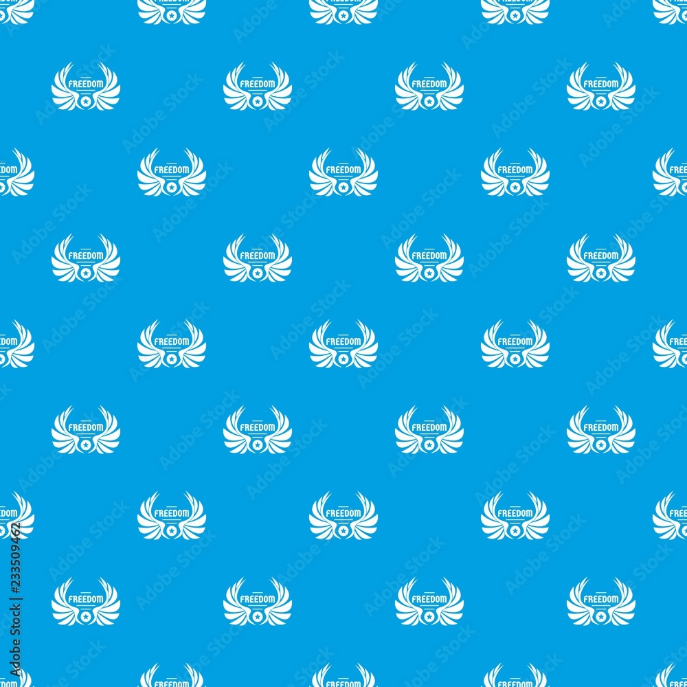 Poster freedom wing pattern vector seamless blue repeat for any use