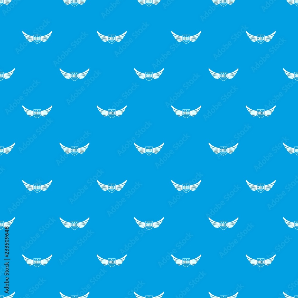 Poster shield wing pattern vector seamless blue repeat for any use