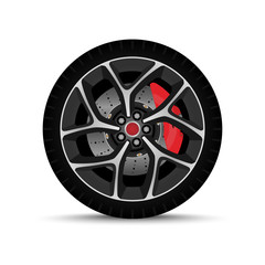 Obraz premium realistic car wheel