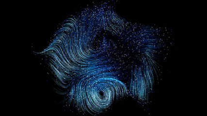 Abstract Particle Background. Elegant Blue Particles on Black Background