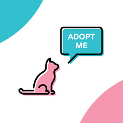 Vector Adopt Me Poster With Cat