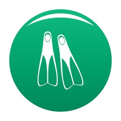 Flippers icon. Simple illustration of flippers vector icon for any design green