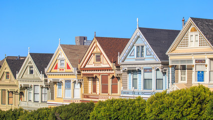 detail of traditional architecture in san francisco, painted ladies, alamo square
