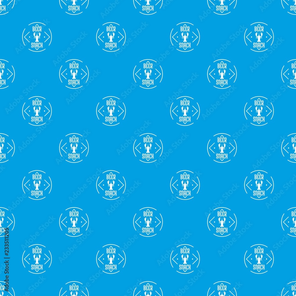 Poster Crayfish pattern vector seamless blue repeat for any use