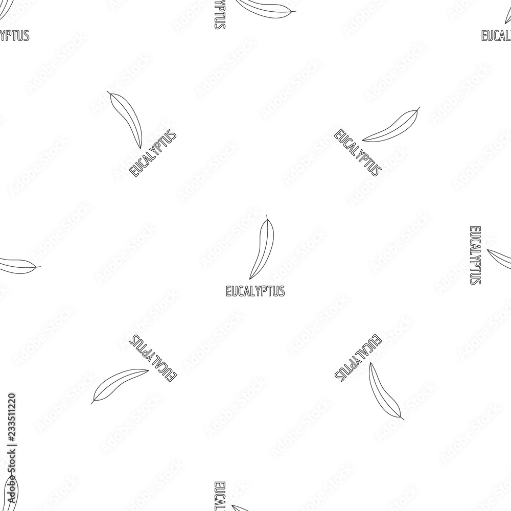 Poster eucalyptus leaf pattern seamless vector repeat geometric for any web design