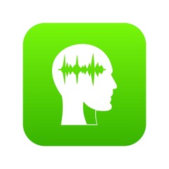 Sound wave icon digital green for any design isolated on white vector illustration