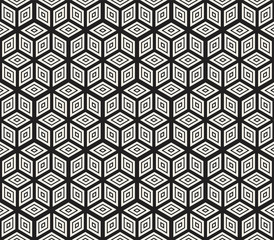 Vector seamless abstract pattern. Modern stylish lattice texture. Repeating geometric tiles with hexagonal elements.