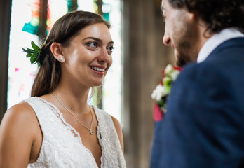 Bride and groom at the altar