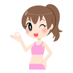 ダイエットに成功した女性　上半身