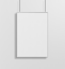 White frame hanging mockup 3d rendering - obrazy, fototapety, plakaty