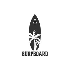 Surfboard graphic design template vector illustration