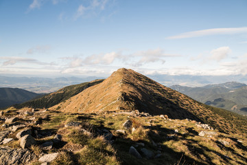 view to Zakluky hill from Polana hill in autumn Nizke Tatry mountains in Slovakia © honza28683