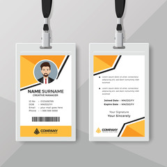 Obraz premium Stylish ID card template with orange details