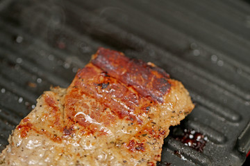 Grilled meat, roasted and tasty