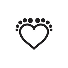 love feet shape massage logo vector