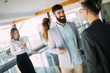 Group of business people.Business people sharing their ideas.