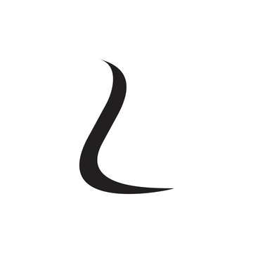letter l simple curves logo vector