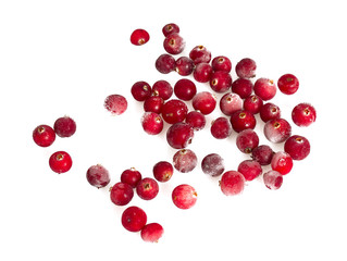 frozen cranberries isolated
