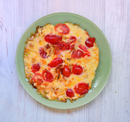 egg omelet with tomatoes and vegetables
