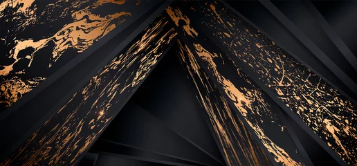 Luxuriöser Papierschnitthintergrund, abstrakte Marmordekoration, goldenes Muster, Halbtonverläufe, 3D-Vektorillustration. Weiße und goldene Cover-Vorlage, geometrische Formen, modernes Minimalbanner. © Gluiki