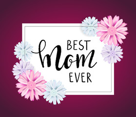 You are best mom lettering quote.