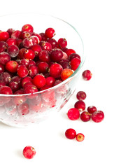 frozen cranberries isolated
