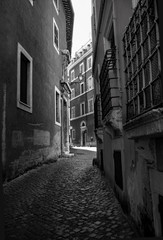 Fototapeta premium alley of the Rome in black and white