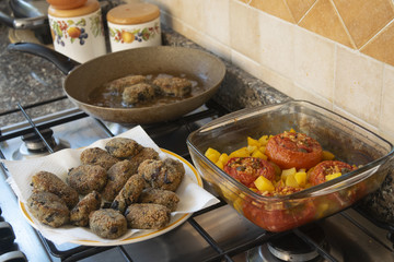 preparing brunch at home