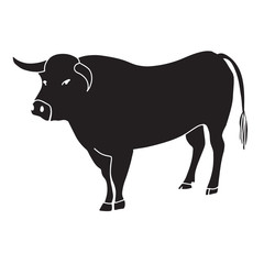 black bull vector illustration