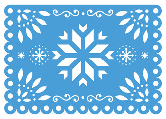 Mexican Papel Picado Vector Template Design Traditional Red Vector Pattern With Blank Text Wall Mural Redkoala
