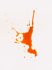 Coffee splatter on white table background