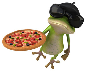 Fun french frog - 3D Illustration