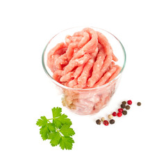 minced meat isolated on white