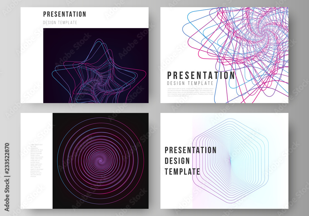 Poster vector illustration of the editable layout of the presentation slides design business templates. ran