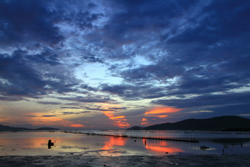 Beautiful sky at twilight time 