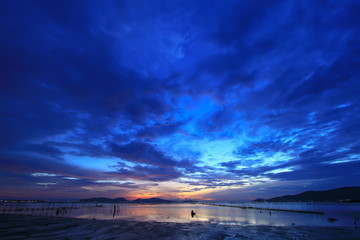 Beautiful sky at twilight time 