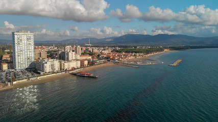 Naklejka premium Aerial view of Follonica, Tuscany