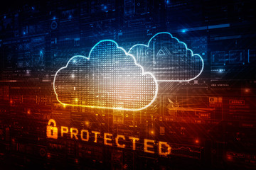 2d illustration Safety concept: Closed Padlock on digital background