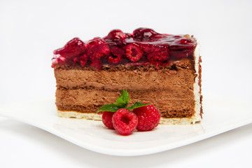 Schoko Kuchen mit Himbeeren 