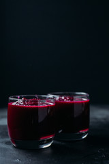 beetroot cream soup smoothie with celery and red onion