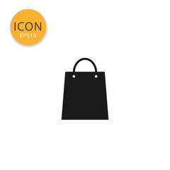 Shopping bag icon isolated flat style.