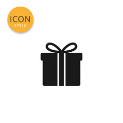 Gift box icon isolated flat style.