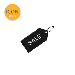 Sale price tag icon isolated flat style.