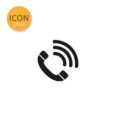Telephone call icon isolated flat style.