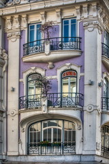 Obraz premium Fragment of Art Nouveau architecture style of Lisbon city